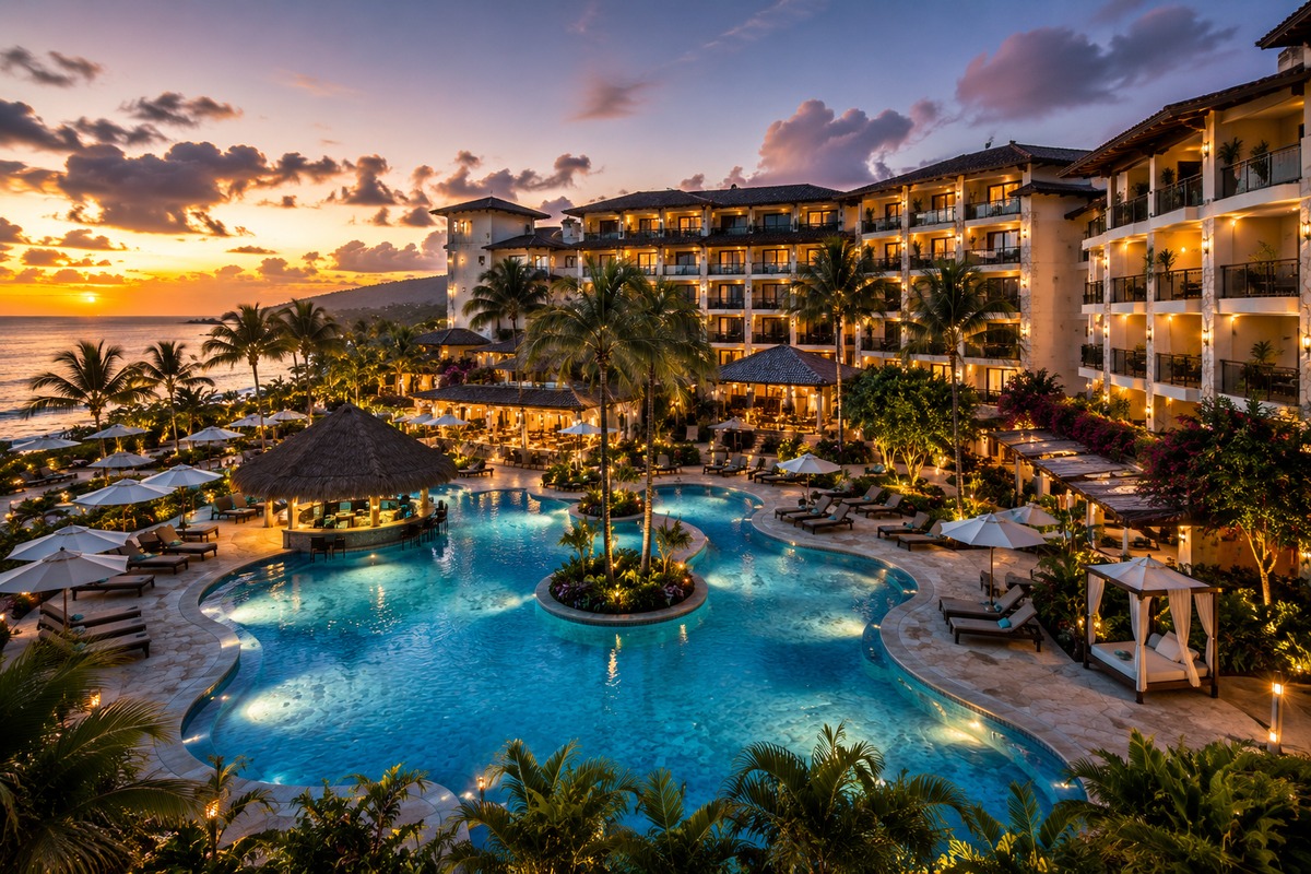 Illustrative large tropical resort complex in Costa Rica