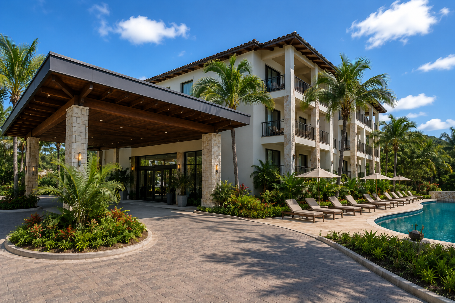 Illustrative tropical hotel concept for BetterBlock ICF